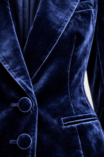 Surrey Velvet Jacket in Navy