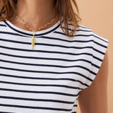 Esme French Stripe Shoulder Tee