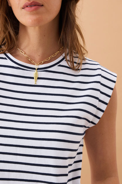 Esme French Stripe Shoulder Tee