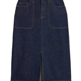 Tia Dark Denim Midi Skirt
