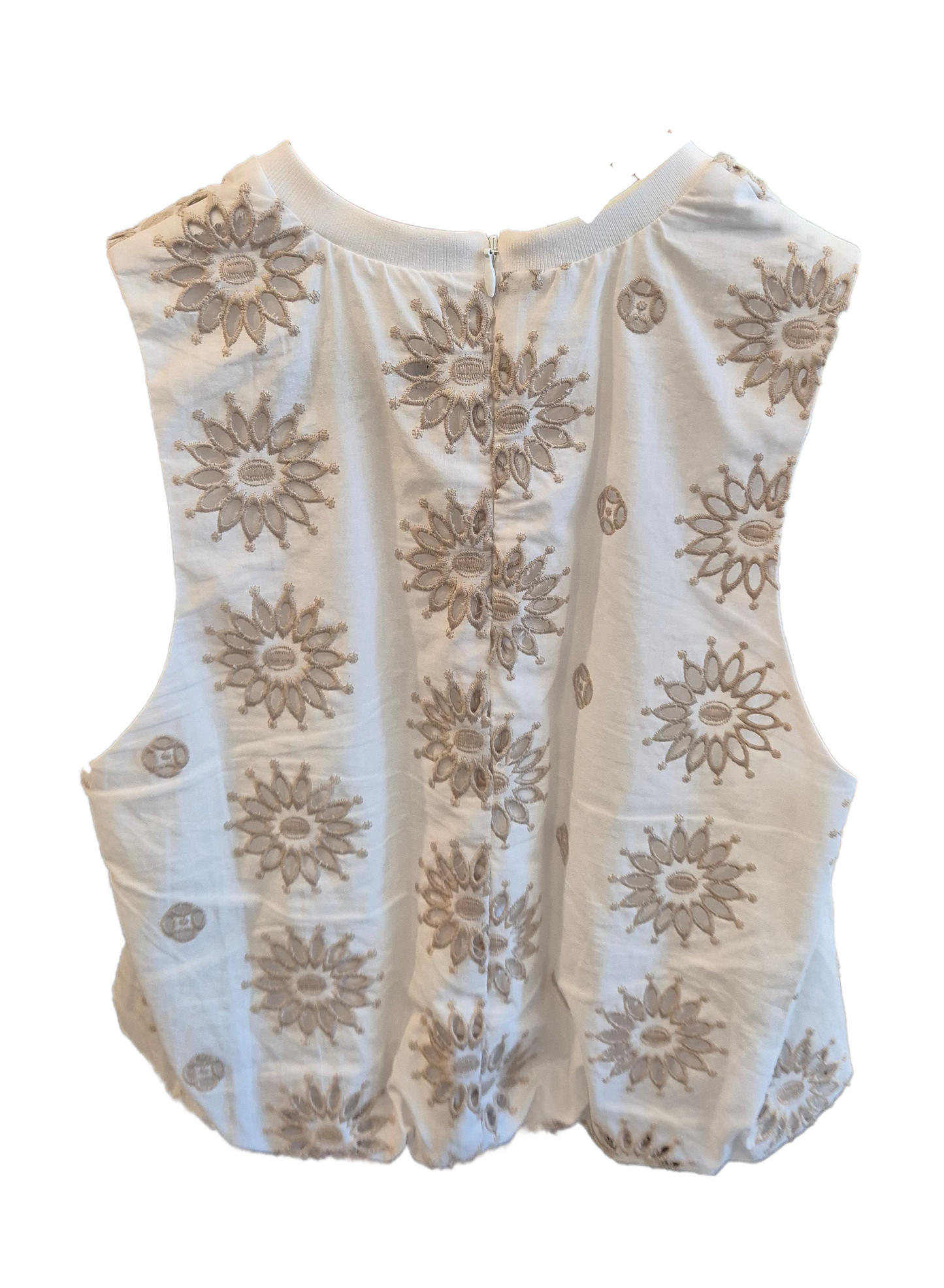 Embroidered Sleeveless Top with Back Zip - preloved