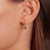 Polished Paperclip Huggie + Cluster Pearl Charm