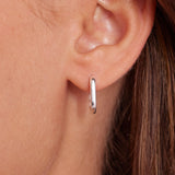 Polished Paperclip Huggie + Cluster Pearl Charm