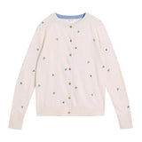 Lulu Embroidered Crew Neck Cardigan