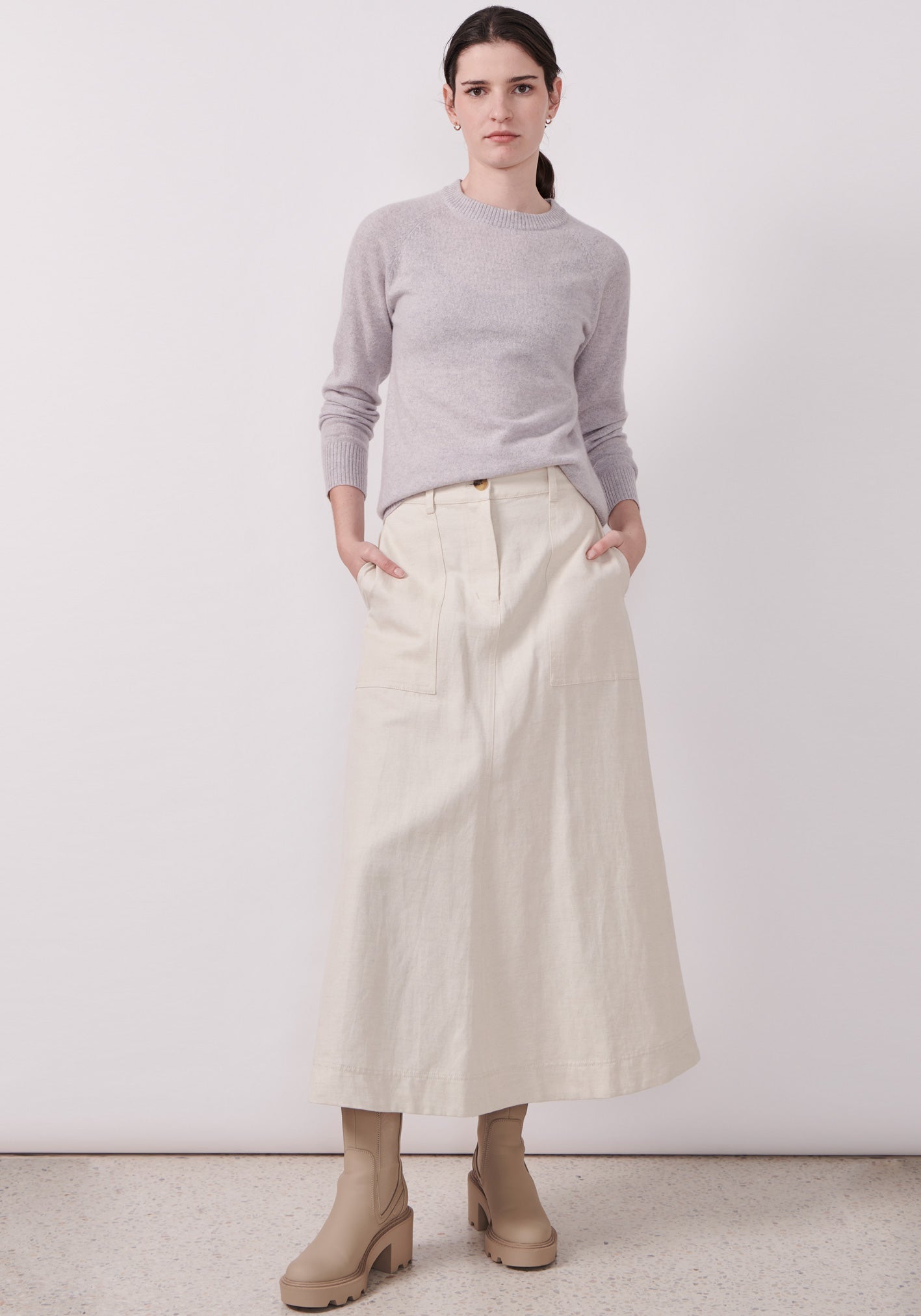 Velo Skirt in Ecru