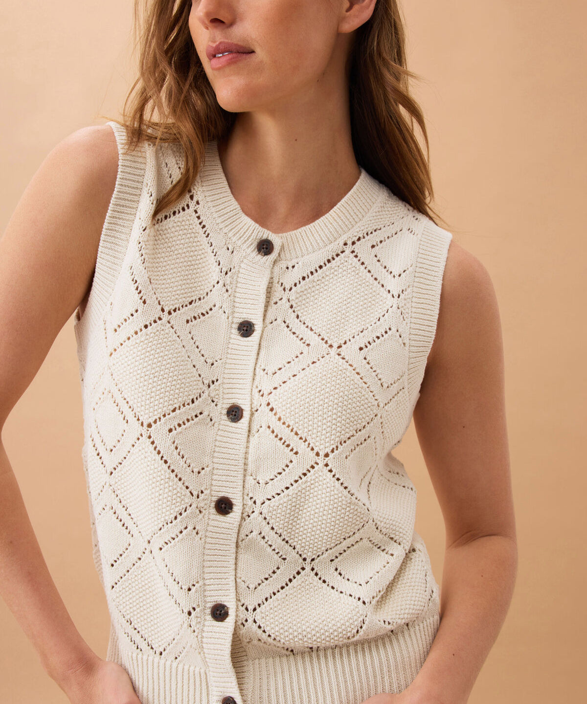 Dahlia Diamond Knit Vest