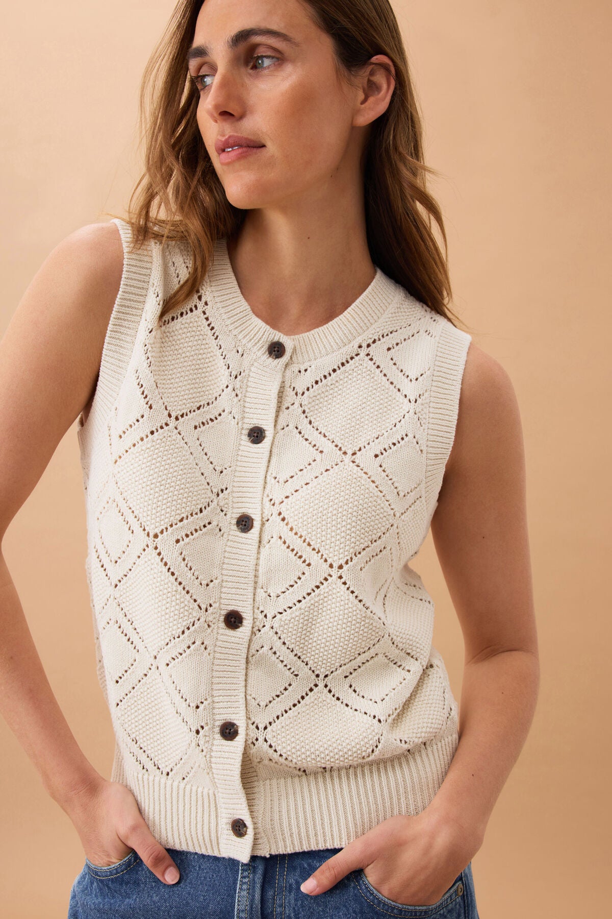 Dahlia Diamond Knit Vest