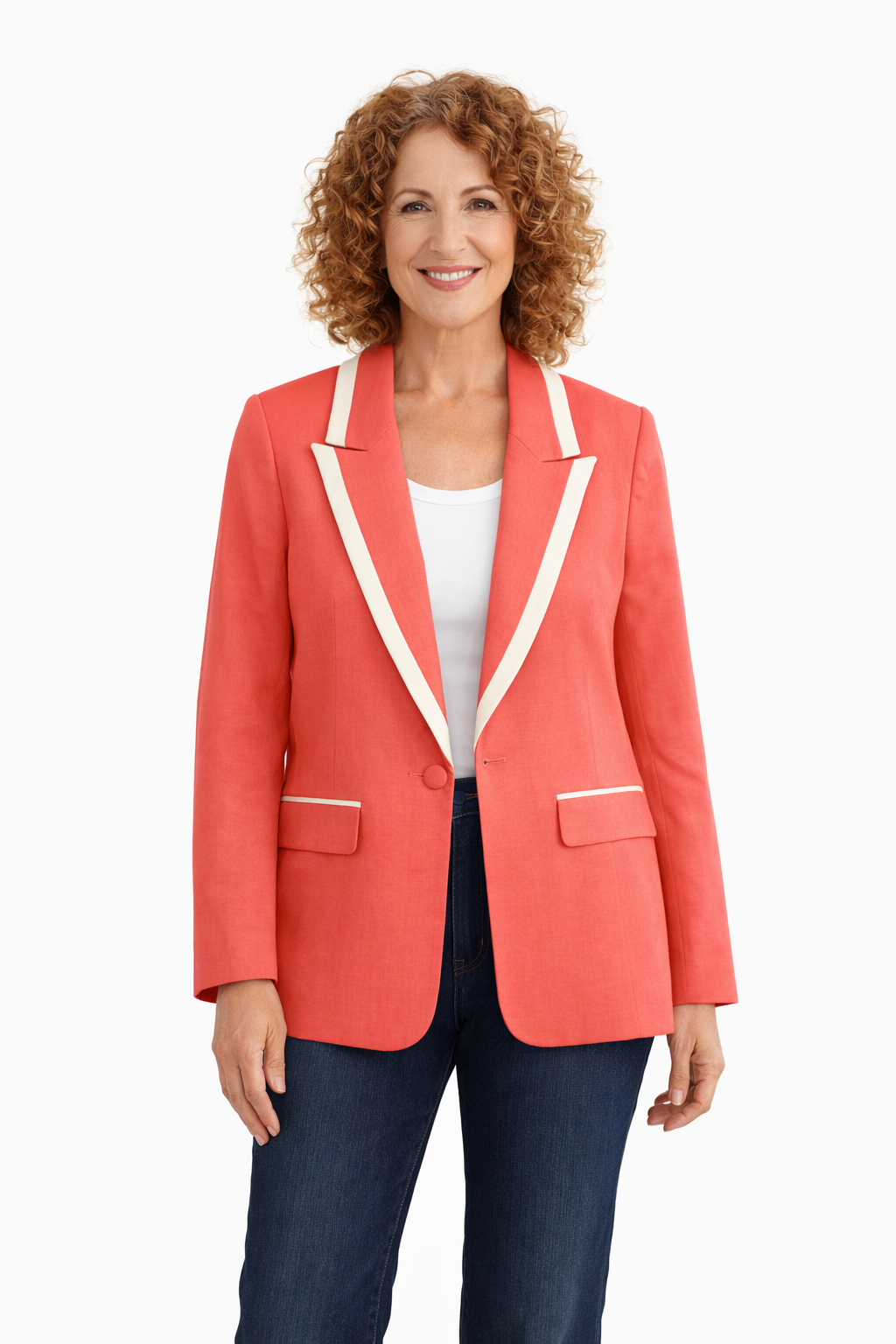 Zaina Linen Jacket in Terracotta