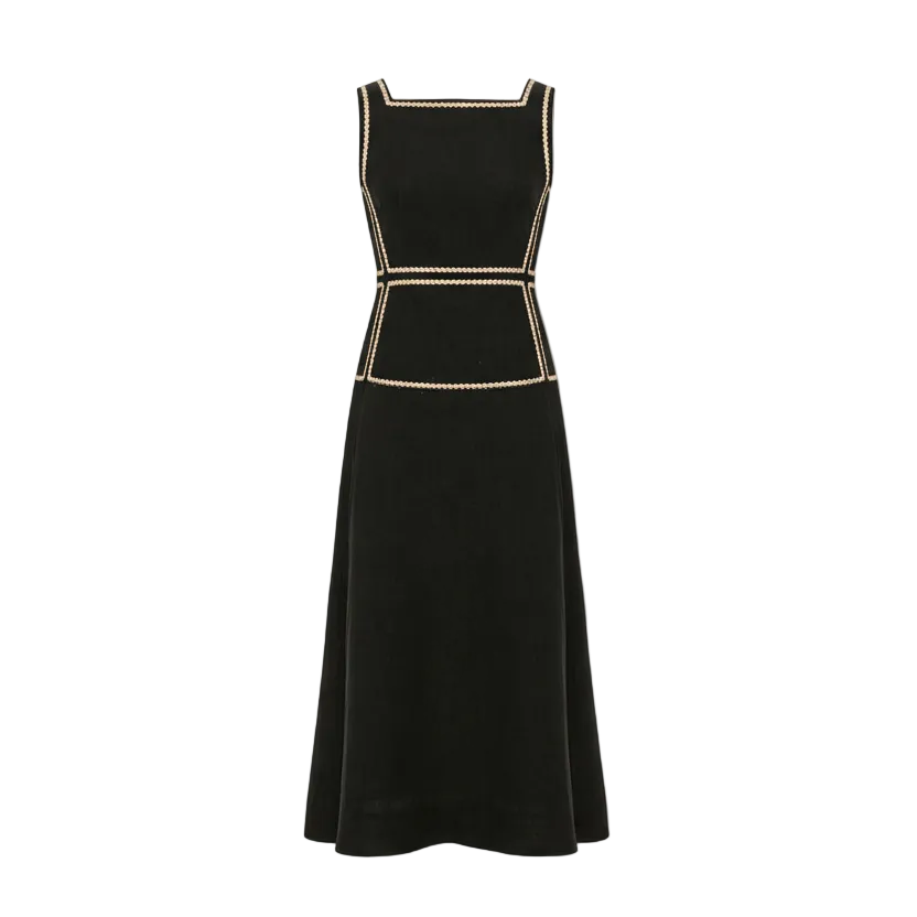 Marlin Raffia Dress Black