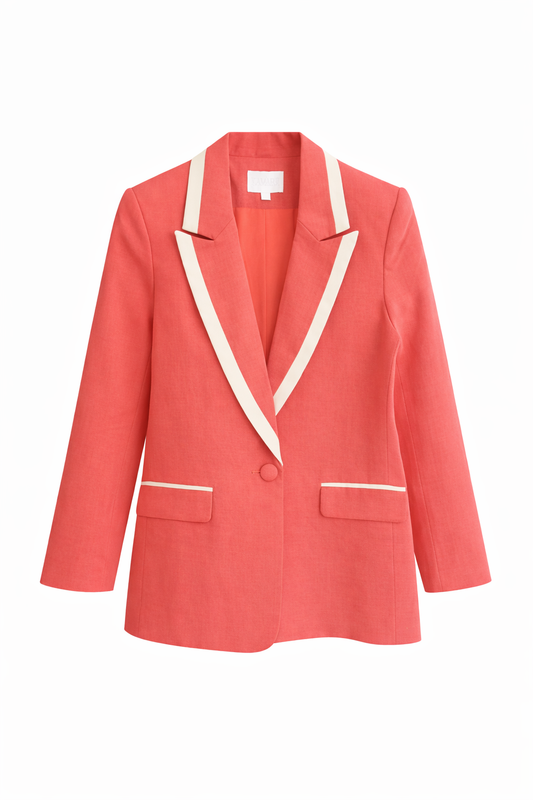 Zaina Linen Jacket in Terracotta