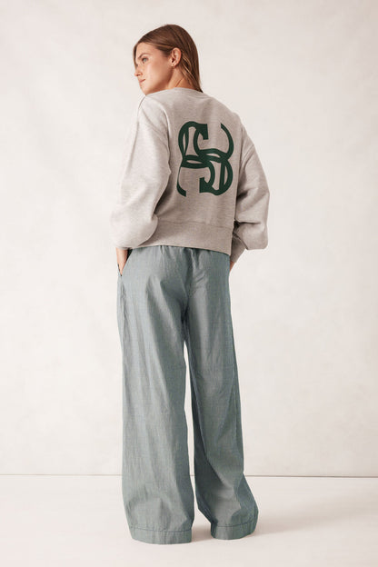 The Lounge Pant - Narrow Green Stripe