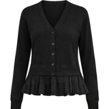 Etna Merino Cardi in Black