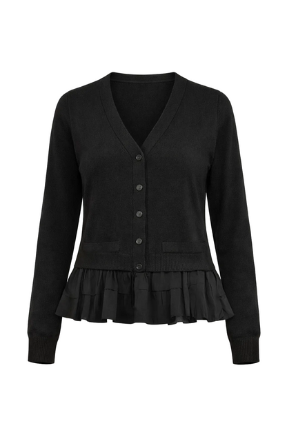Etna Merino Cardi in Black