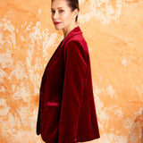 Surrey Velvet Jacket in Red