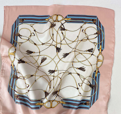 Cecile Silk Scarf in Pink Rose Print