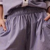 Mila Shorts in College Blue White Stripe