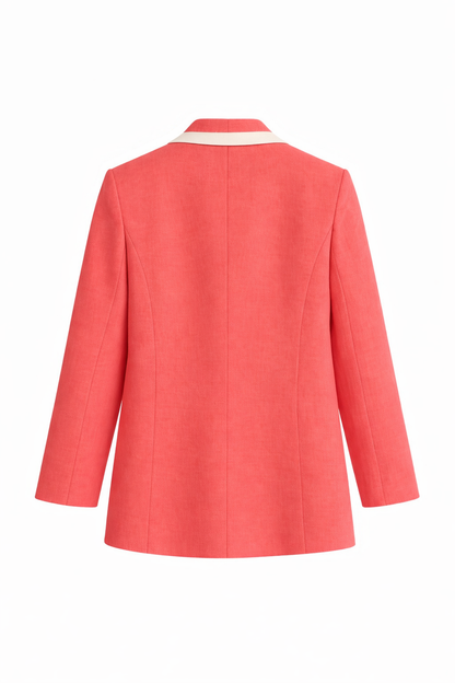 Zaina Linen Jacket in Terracotta