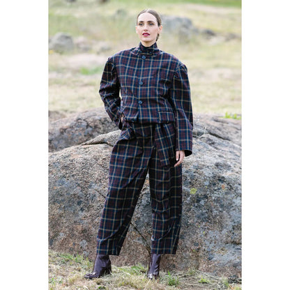 Skye Jacket in Navy Red Check