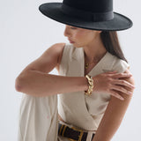Lia Boho Fedora Felt Hat in Black