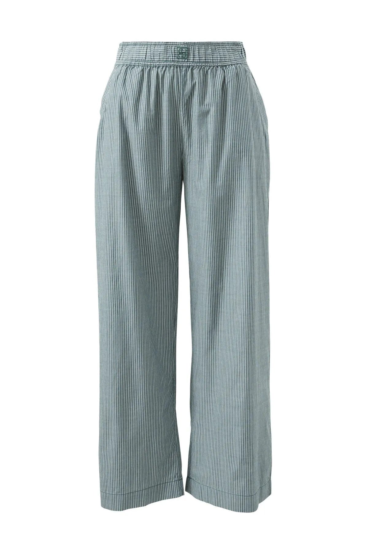 The Lounge Pant - Narrow Green Stripe