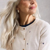 Lulu Embroidered Crew Neck Cardigan