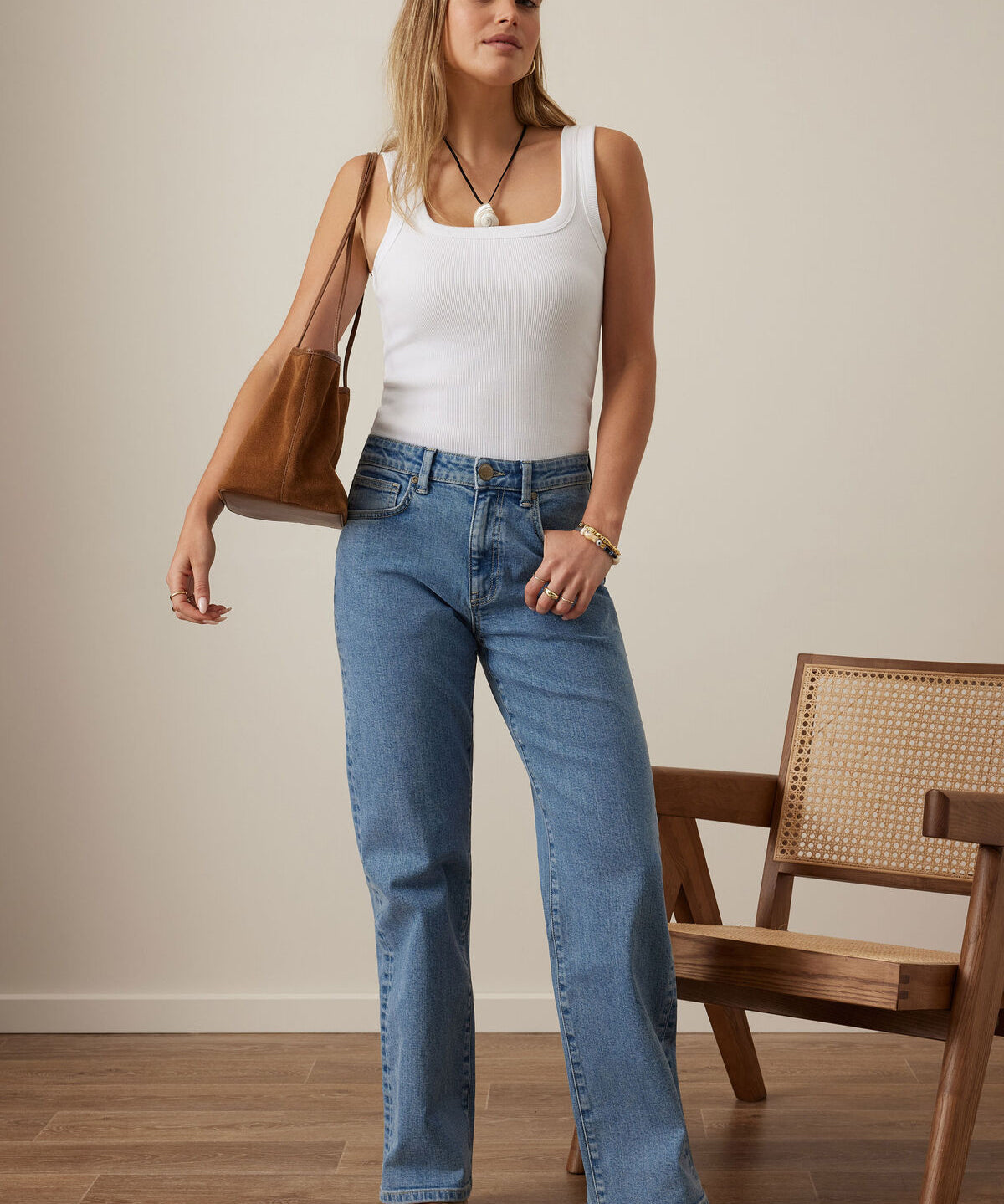 Sydney Straight Leg Jean in Vintage Blue