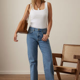 Sydney Straight Leg Jean in Vintage Blue
