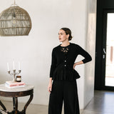 Etna Merino Cardi in Black