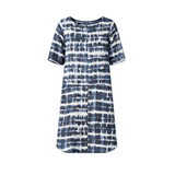 Shibori Dress in Indigo Print