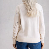 Lulu Embroidered Crew Neck Cardigan