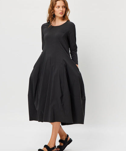 Castella Dress in Charcoal