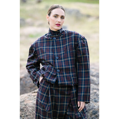Skye Jacket in Navy Red Check