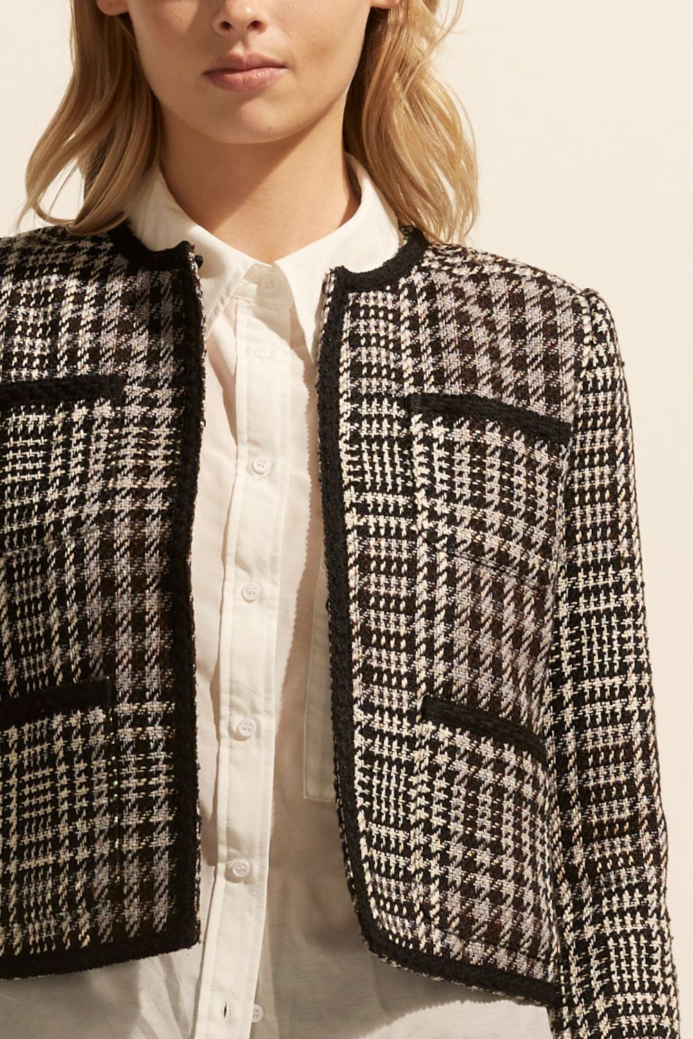 Patron Jacket in Check Boucle