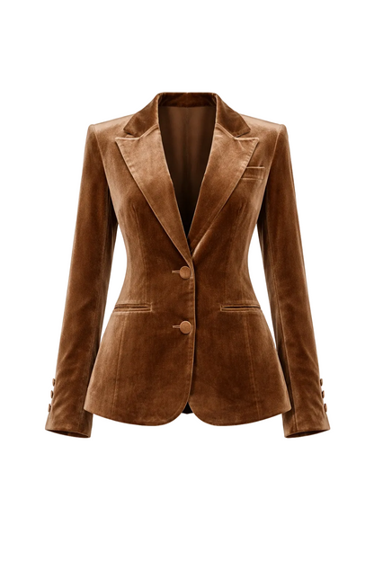 Surrey Velvet Jacket in Caramel