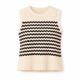 Bonde Knit Tank in Ivory/Black