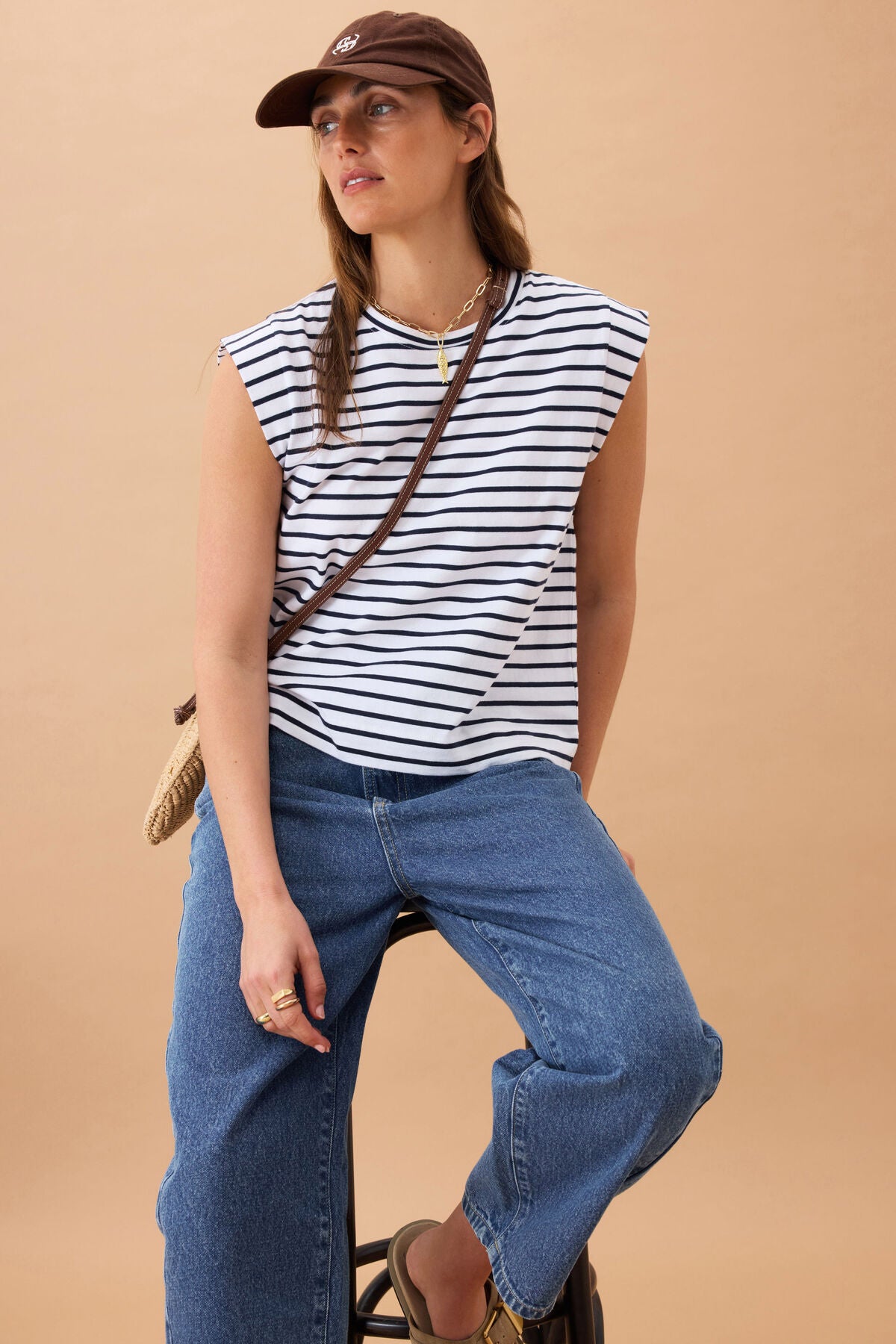Esme French Stripe Shoulder Tee