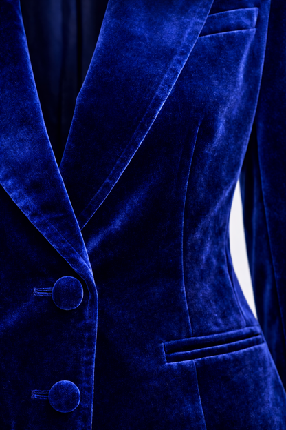 Surrey Velvet Jacket in Royal