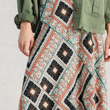 Hope Bias Maxi Skirt in Orange Mosaic