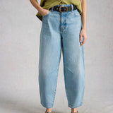 Aubrey Barrel Leg Jean in Light Denim