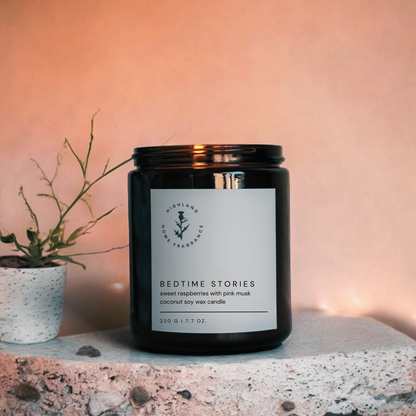 Bedtime Stories | Raspberry + Musk- 220g Coconut Soy Candle