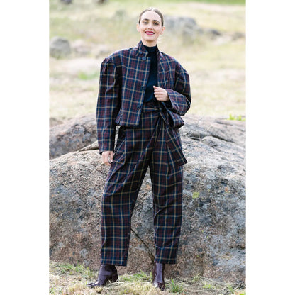 Skye Jacket in Navy Red Check