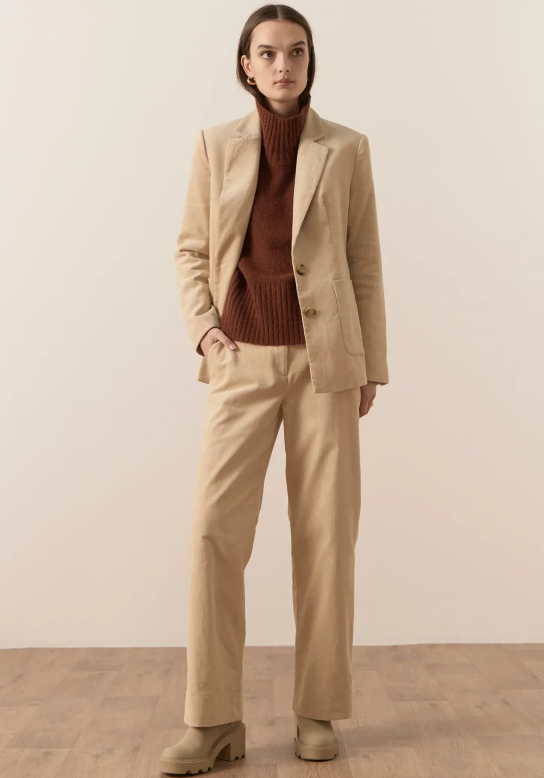 Thomas Corduroy Jacket in Ecru