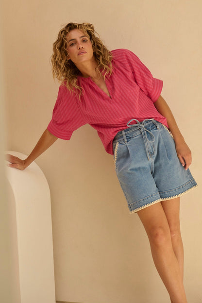 Abigail Short in 70’s Blue