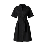 Toya Shirt Dress in Black