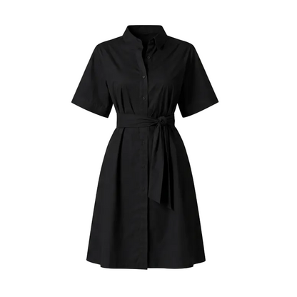 Toya Shirt Dress in Black