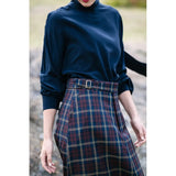Stirling Skirt in Navy Red Check