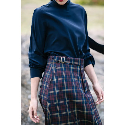 Stirling Skirt in Navy Red Check