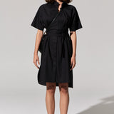 Toya Shirt Dress in Black