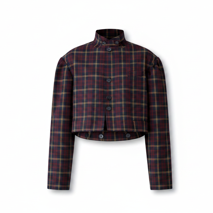 Skye Jacket in Navy Red Check