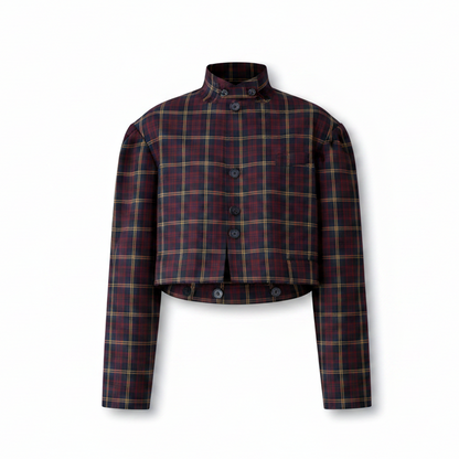 Skye Jacket in Navy Red Check